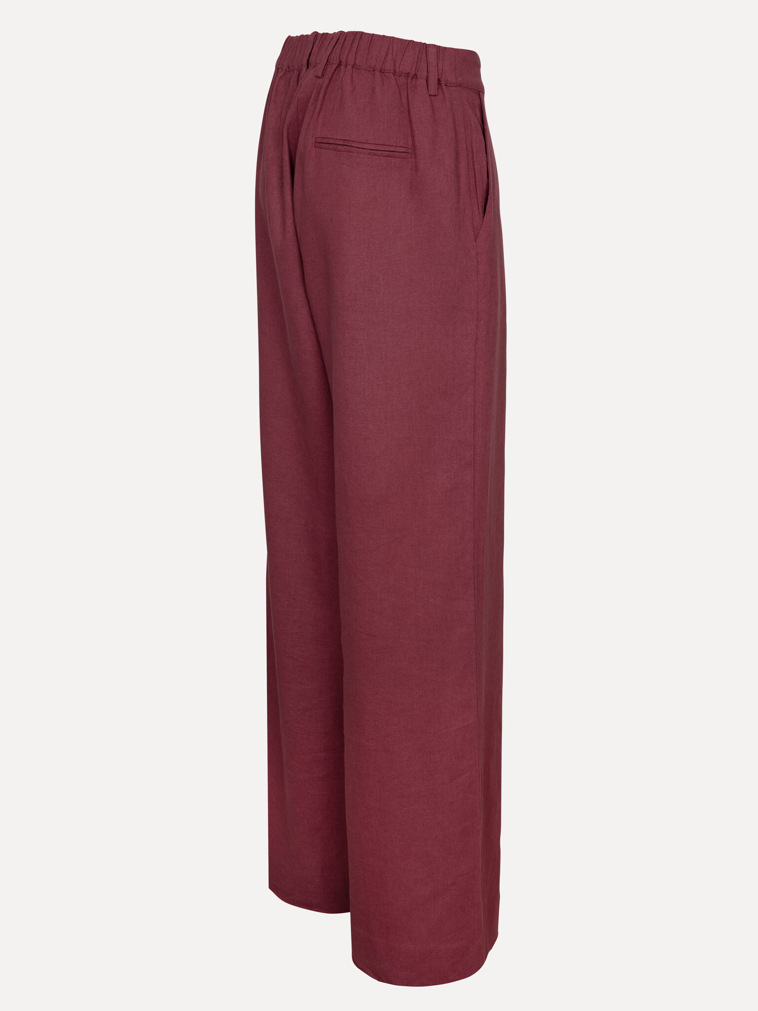 Les Soeurs Pantalon en lin Mecah 5. Léger et aérien. Ce pantalon long en lin bordeaux allie coupe décontractée et éléganc...