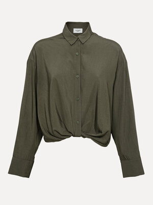 Blouse Melea. Khaki button-up met een relaxed, vrouwelijk silhouet. Deze blouse straalt tijdloze eenvoud uit, terwijl het...