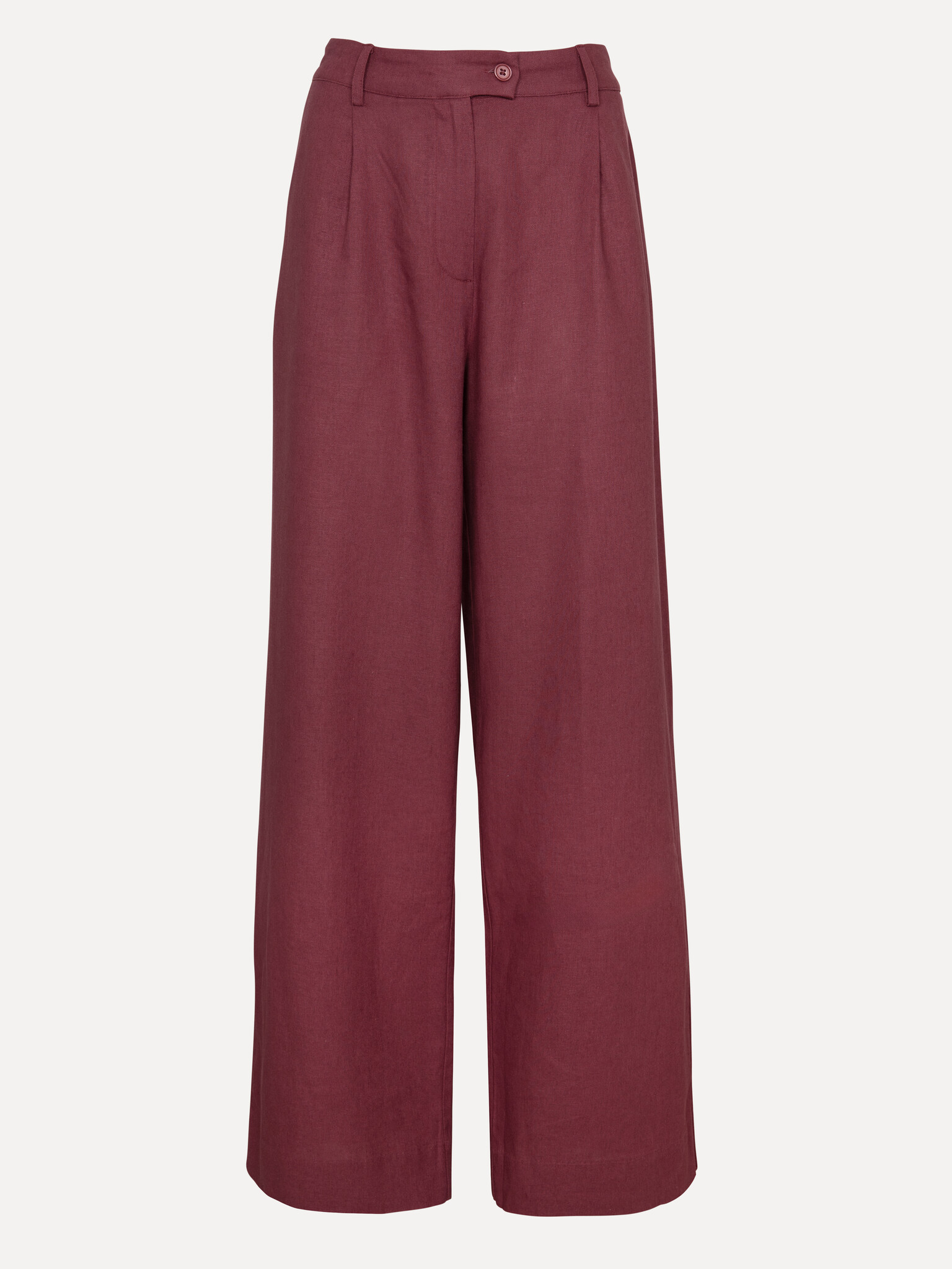 Les Soeurs Pantalon en lin Mecah 2. Léger et aérien. Ce pantalon long en lin bordeaux allie coupe décontractée et éléganc...