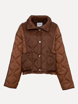 Quilted jacket Marti. Fall-ready in style. This padded jacket in warm brown tones is soft and cozy, yet effortlessly eleg...