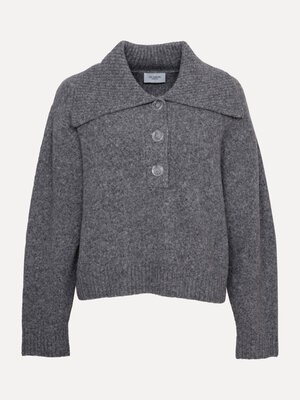 Trui met polohals Maas. Your new go-to grey essential. Deze grijze pull met elegante polohals in zachte wol voelt heerlij...