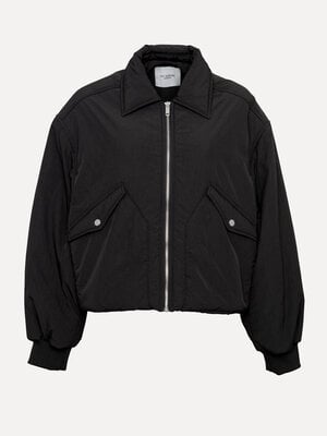 Bomber court Mauro. Cropped et stylé. Ce blouson noir court apporte une touche casual à ta tenue. Sa coupe ample et ses d...