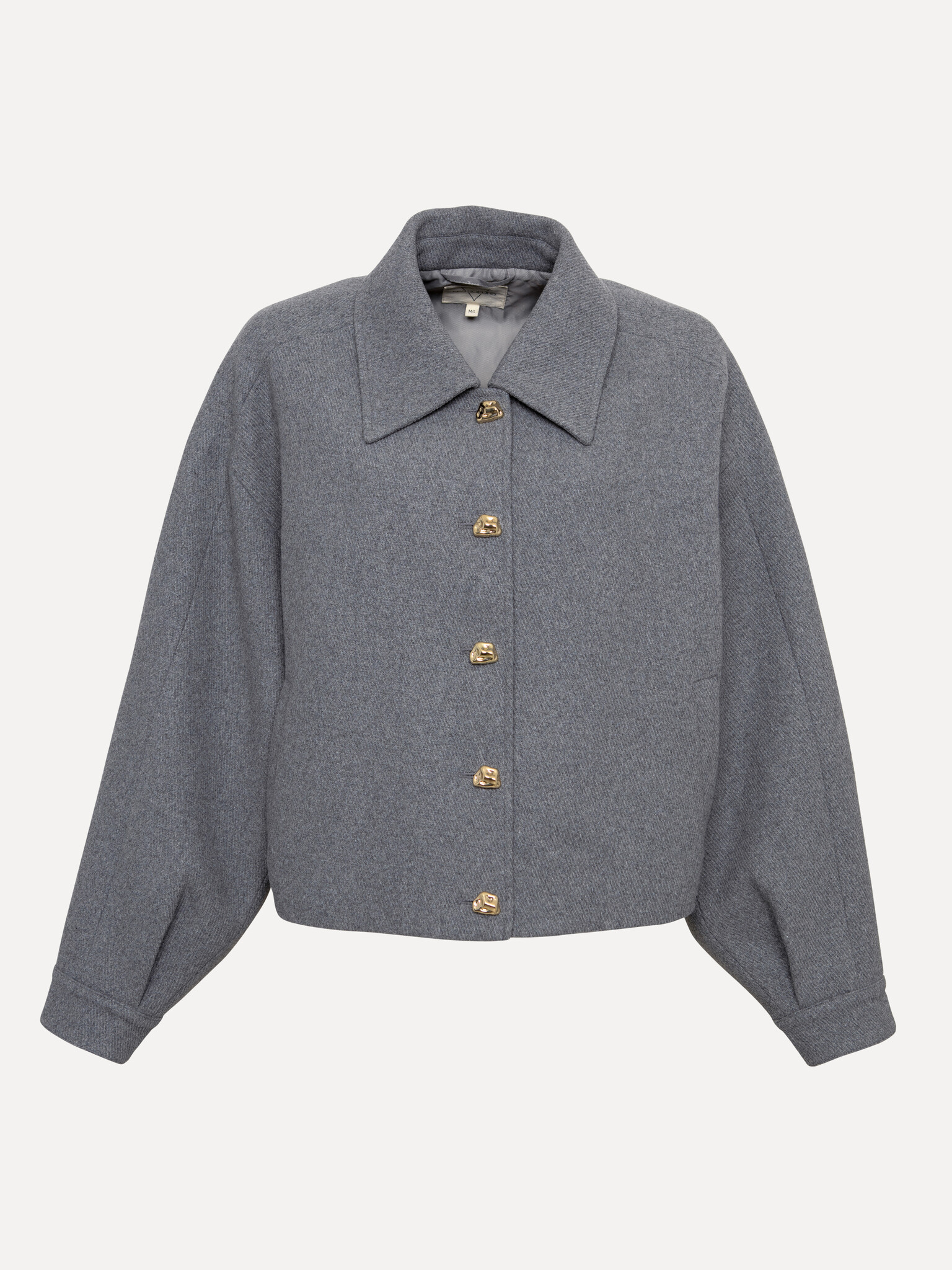 Les Soeurs Veste en laine Manon 2. Une touche d’or. Cette veste grise raffinée séduit par ses boutons dorés asymétriques ...