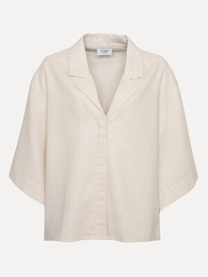 Hemd Marlow. Effortless ecru. Dit hemd in luchtige linnenmix met 3/4 mouw straalt natuurlijke elegantie uit. De losse fit...