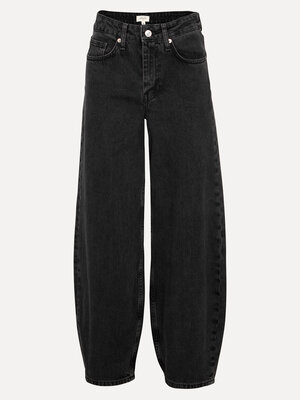Balloon jeans Marisse. Deze zwarte balloon jeans in gewassen denim combineert een relaxed silhouet met een flatterende hi...