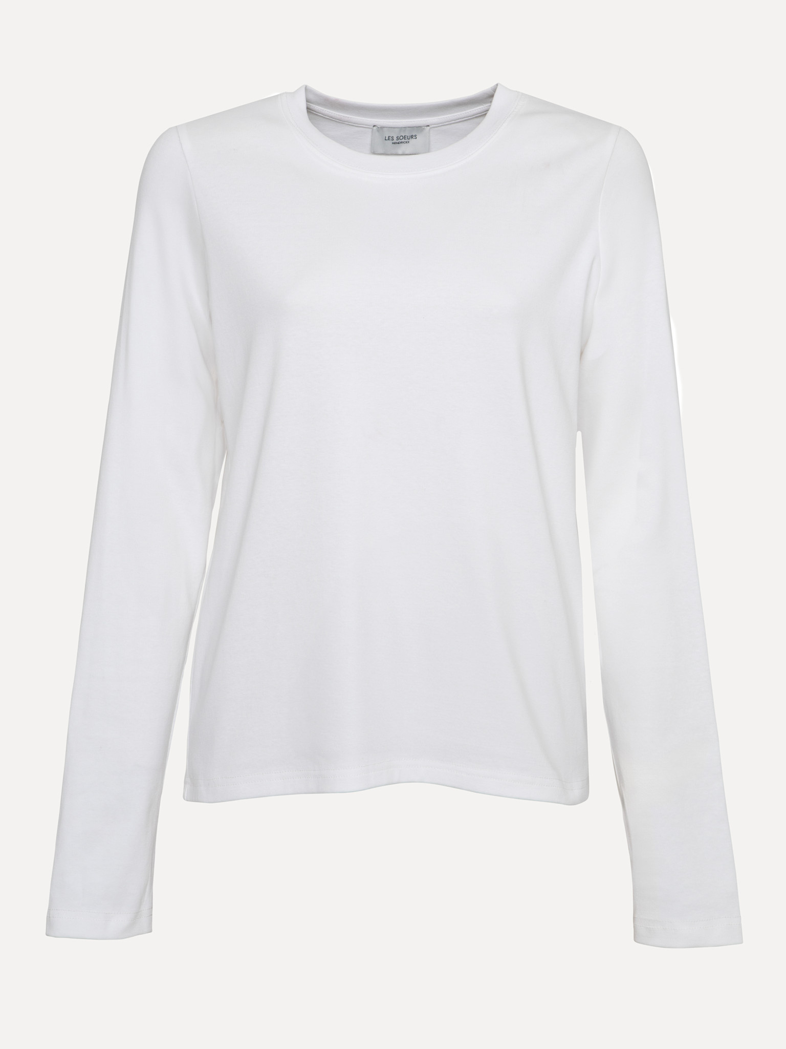 Les Soeurs T-shirt à manches longues Mass 2. Stretch doux, coupe ajustée. Ce longsleeve blanc en mélange de coton doux ép...
