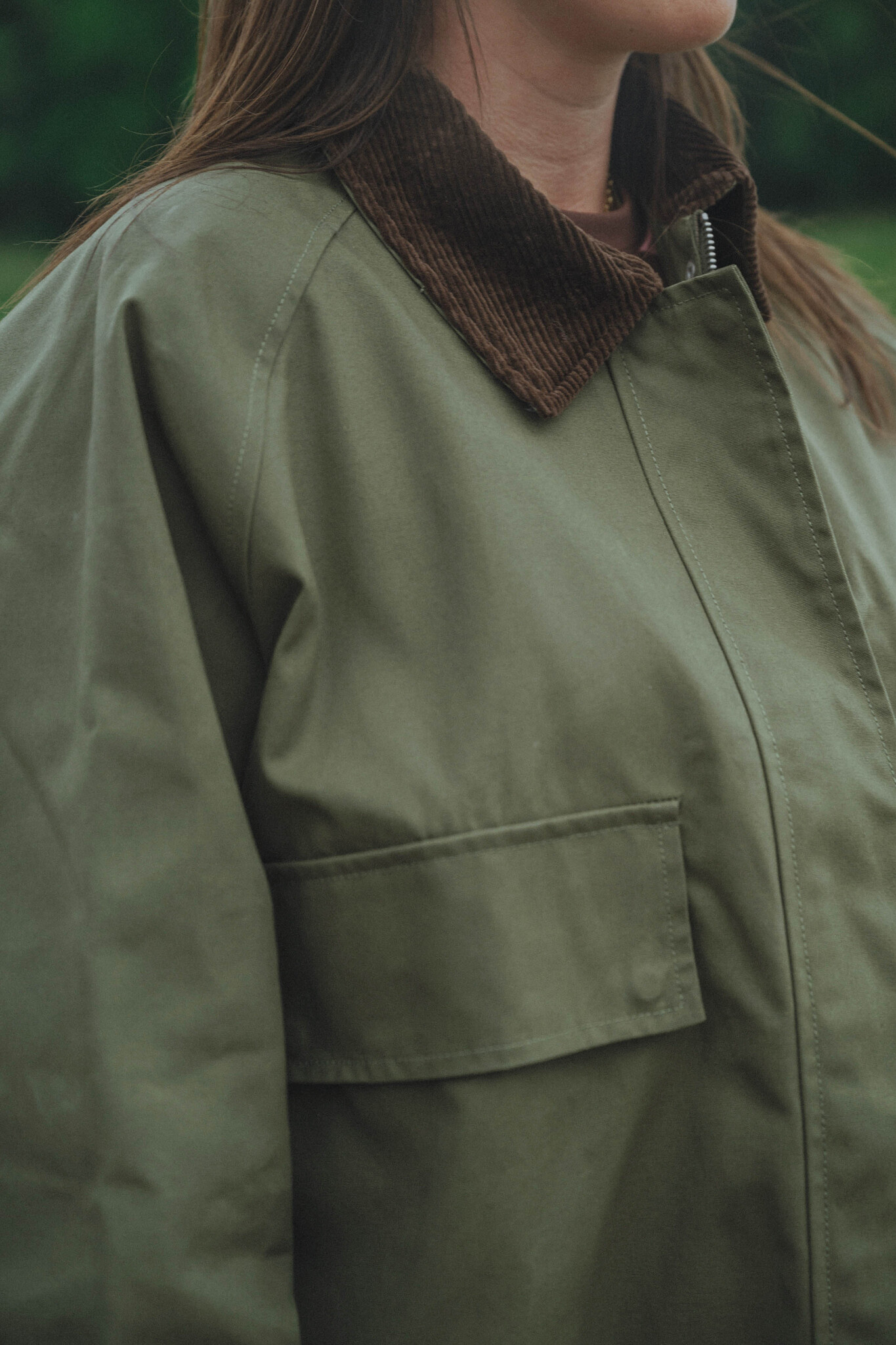 Les Soeurs Coated Jacket Marlissa 8. Fall favourite. This khaki barn jacket with brown corduroy collar adds a countryside...