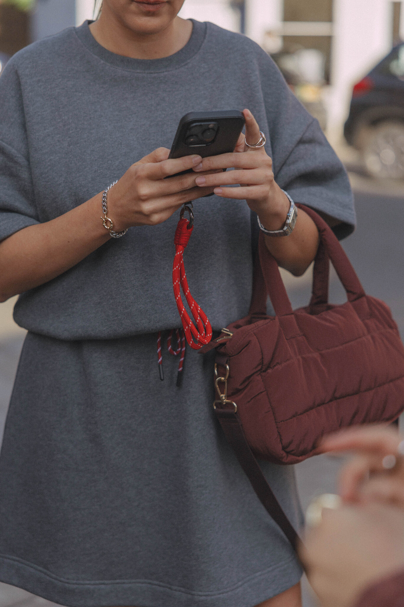 Les Soeurs Gewatteerde handtas Bobbie bordeaux
