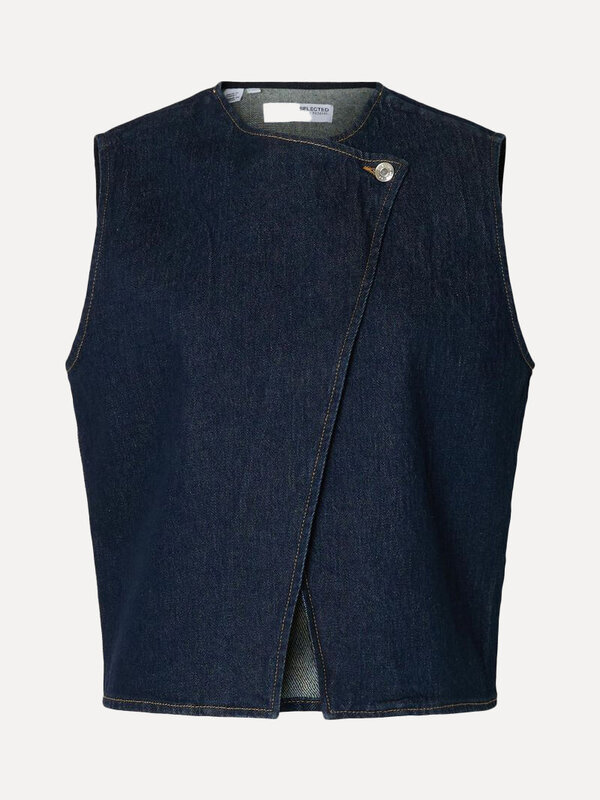 Selected Top sans manches en denim Vida-Kori 2. Denim days. Ce top sans manches à fermeture asymétrique est un véritable ...