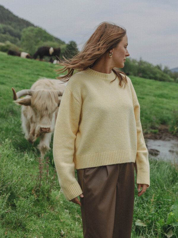 Les Soeurs Pull col rond Megan 7. Soft as butter, fresh as fall. Le jaune beurre reste la couleur du moment. Cette teinte...