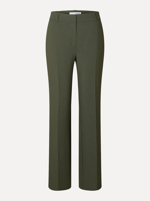 Selected Wijde broek Rita 2. Incoming: flattering long legs. Deze khaki pantalon met wijde pijpen verlengt je silhouet en...
