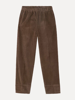 Ribbed pants Padow. Chic in chocolate. This dark brown corduroy trouser with a high waist and relaxed fit exudes effortle...