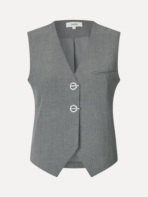 Veste sans manches Aleia. Buckle up. Ce gilet sans manches gris avec fermeture à boucle distinctive apporte immédiatement...