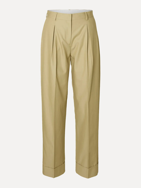 Selected Broek met bandplooien Dora 2. Comfort meets style. Deze pantalon met bandplooien heeft een verfijnde uitstraling...
