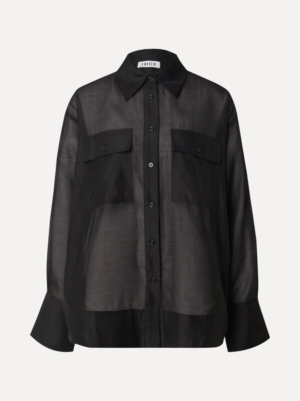Edited Semi-transparant hemd Saara 2. Sheer elegance. Deze transparante blouse tilt elke outfit moeiteloos naar een hoger...