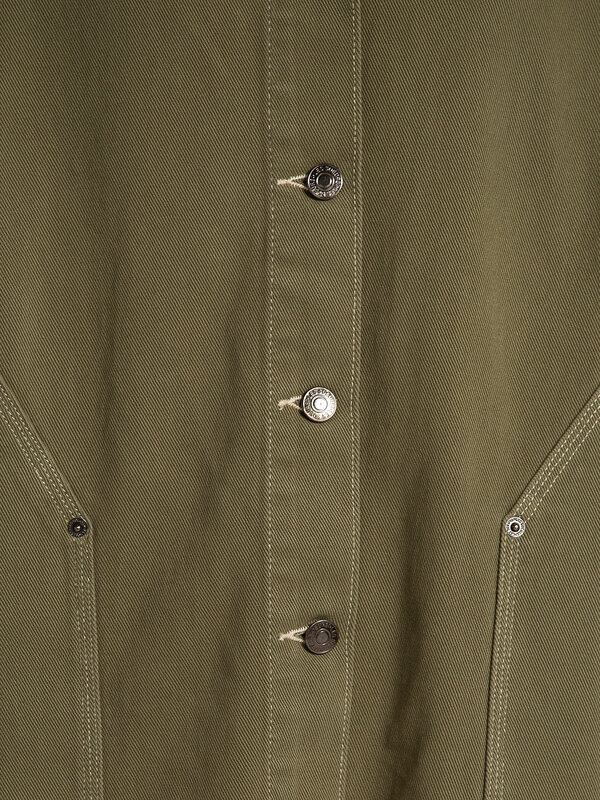 Les Soeurs Jurk contrast stitch Missa 6. Cool met een zachte twist. Deze korte khaki jurk met contrasterende stiksels com...