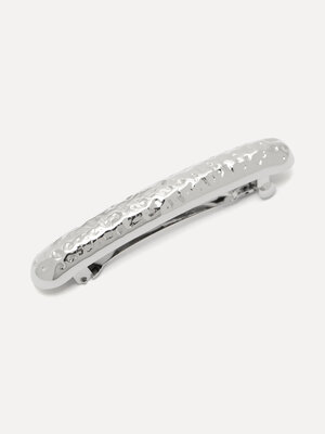 Barrette hair clip. Snapped into style. This silver barrette keeps your hair perfectly in place while adding an elegant, ...