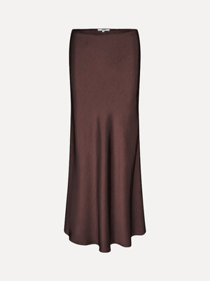 Satin Maxi Skirt Maila. This dark brown skirt combines a rich autumn shade with a glamorous touch. Wear on chilly days wi...