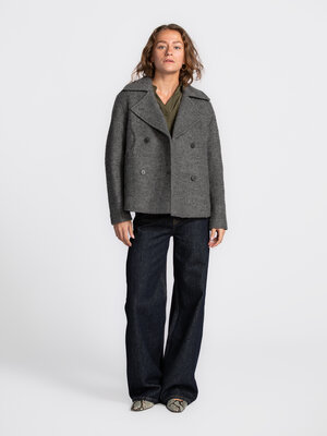 Jacket Alma. Classic charm with cozy allure. This wool-blend coat features a double-breasted cut and broad lapels for tim...