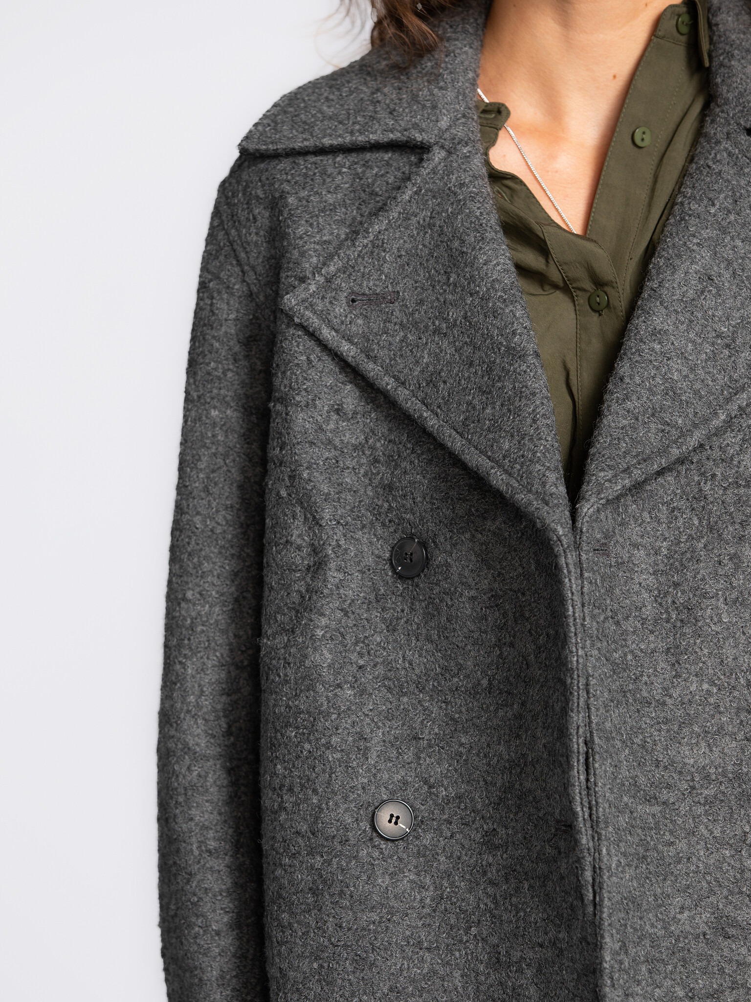 Selected Wool jacket Alma 4. Classic charm with cozy allure. This wool-blend coat features a double-breasted cut and broa...