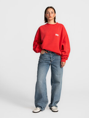 Sweater Plizzy. Sporty & stylish. Deze rode sweater met relaxte pasvorm brengt kleur in je casual zondagen. Of je nu op d...