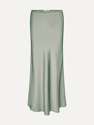 Satin Maxi Skirt Maila. With its soft pastel green hue, this skirt adds an elegant, glamorous touch to any outfit. Wear i...