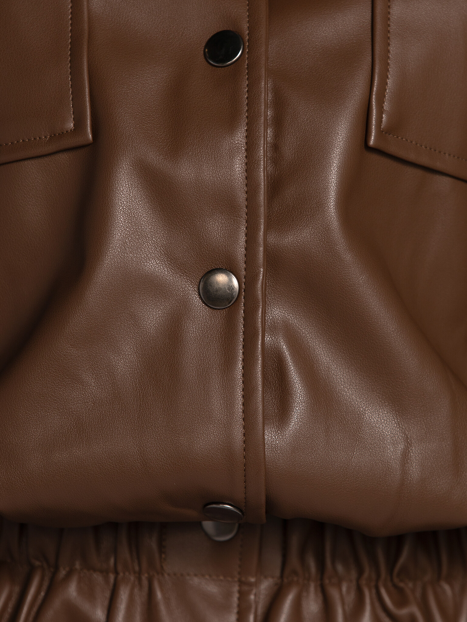 Les Soeurs Vegan leather dress Mitch 6. This brown vegan leather mini dress strikes the perfect balance between edgy and ...