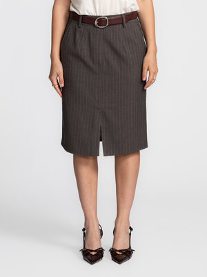 Jupe Malika. Vintage feel, but make it fashion. Cette jupe crayon grise à fines rayures modernise le look classique de se...