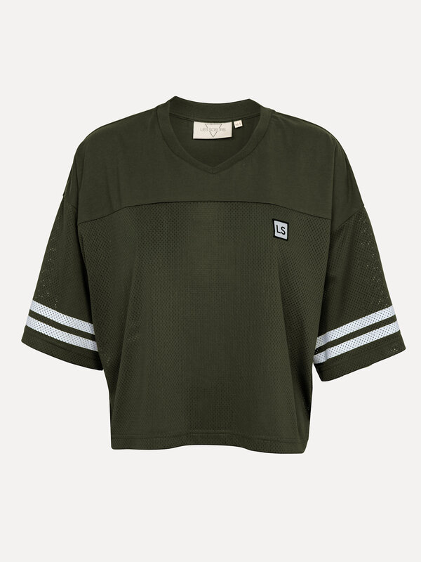 Les Soeurs T-shirt Grace 1. Style décontracté. Ce T-shirt vert kaki en 100 % coton offre une coupe relax pour un confort ...