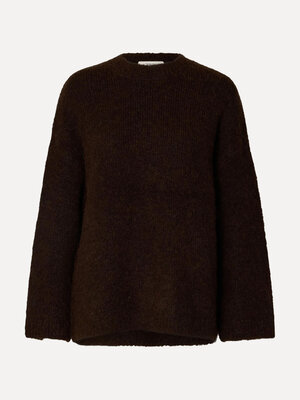 Gebreide trui Gabriella. Deze donkerbruine alpaca­ knit is een must in je wintergarderobe. De diepe tint geeft elke look ...