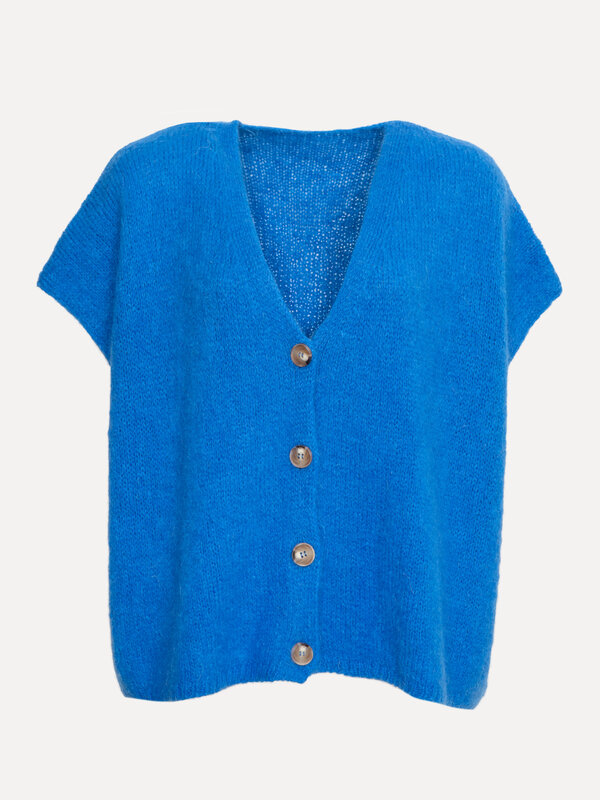 Le Marais Mouwloos gebreid vest Live 2. Ontdek de perfecte balans tussen elegantie en comfort. Deze mouwloze vest met opv...