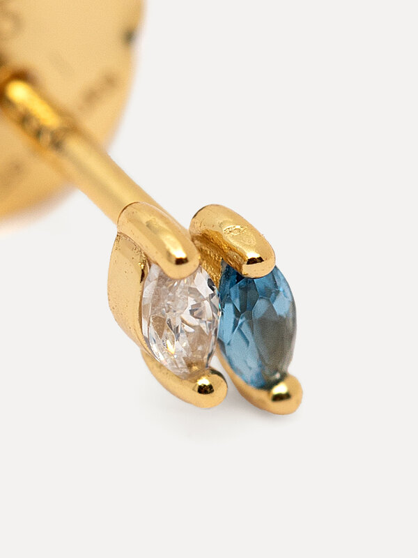 Les Soeurs Earring Jolie Marquise Blue 2. With its subtle color contrast, this earring is a refined addition to your coll...