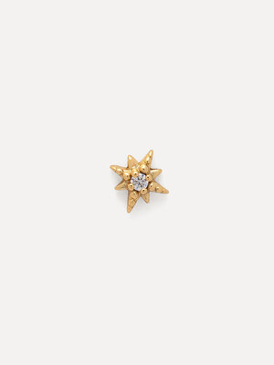 Earring Jolie Polarstar. This small gold-toned North Star earring symbolizes a light in the dark. One of the brightest an...
