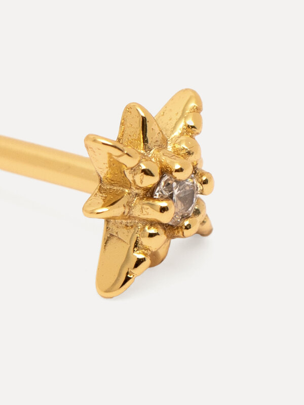 Les Soeurs Earring Jolie Polarstar 2. This small gold-toned North Star earring symbolizes a light in the dark. One of the...