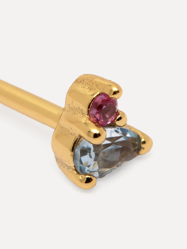 Les Soeurs Boucle d'oreille Jolie Mix blue pink strass 3. Cette petite boucle d’oreille se distingue par ses couleurs sub...