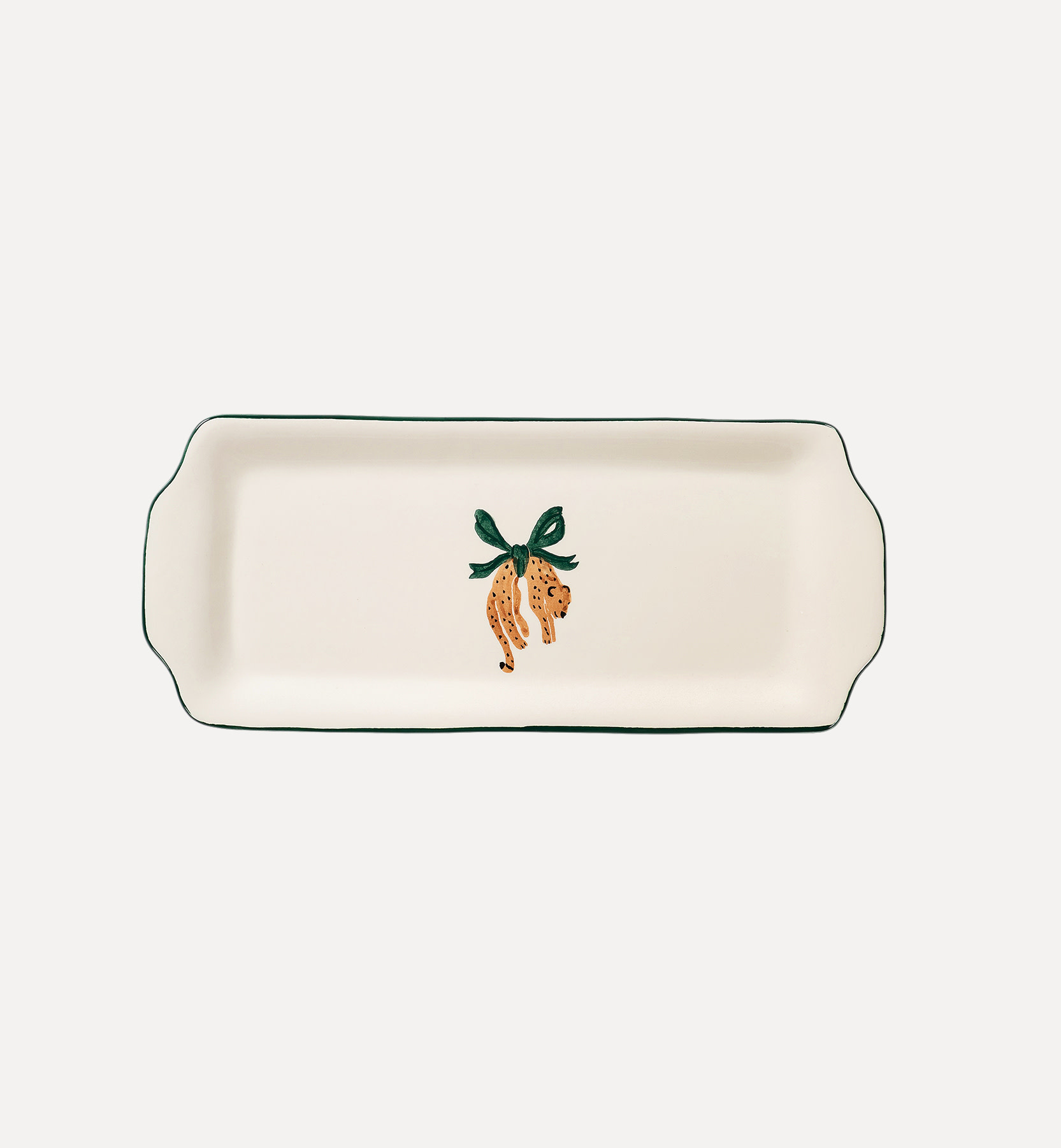 Anna + Nina Serving Platter Hanging Leopard 1. The Hanging Leopard platter adds charm to any table. Hand-painted with a g...