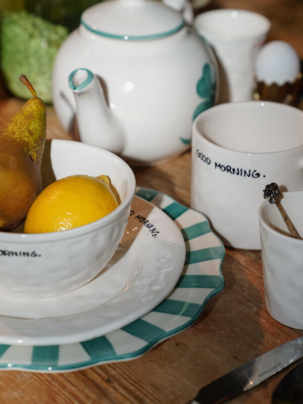 Anna + Nina Plate Good Morning 2. A good morning to you! Start your day in style with this hand-painted breakfast plate. ...