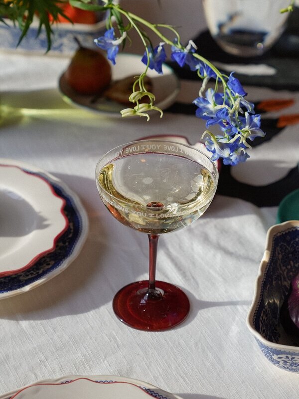 Anna + Nina Champagne Glass I Love You 2. What better way to celebrate love than with your favourite drink in this elegan...