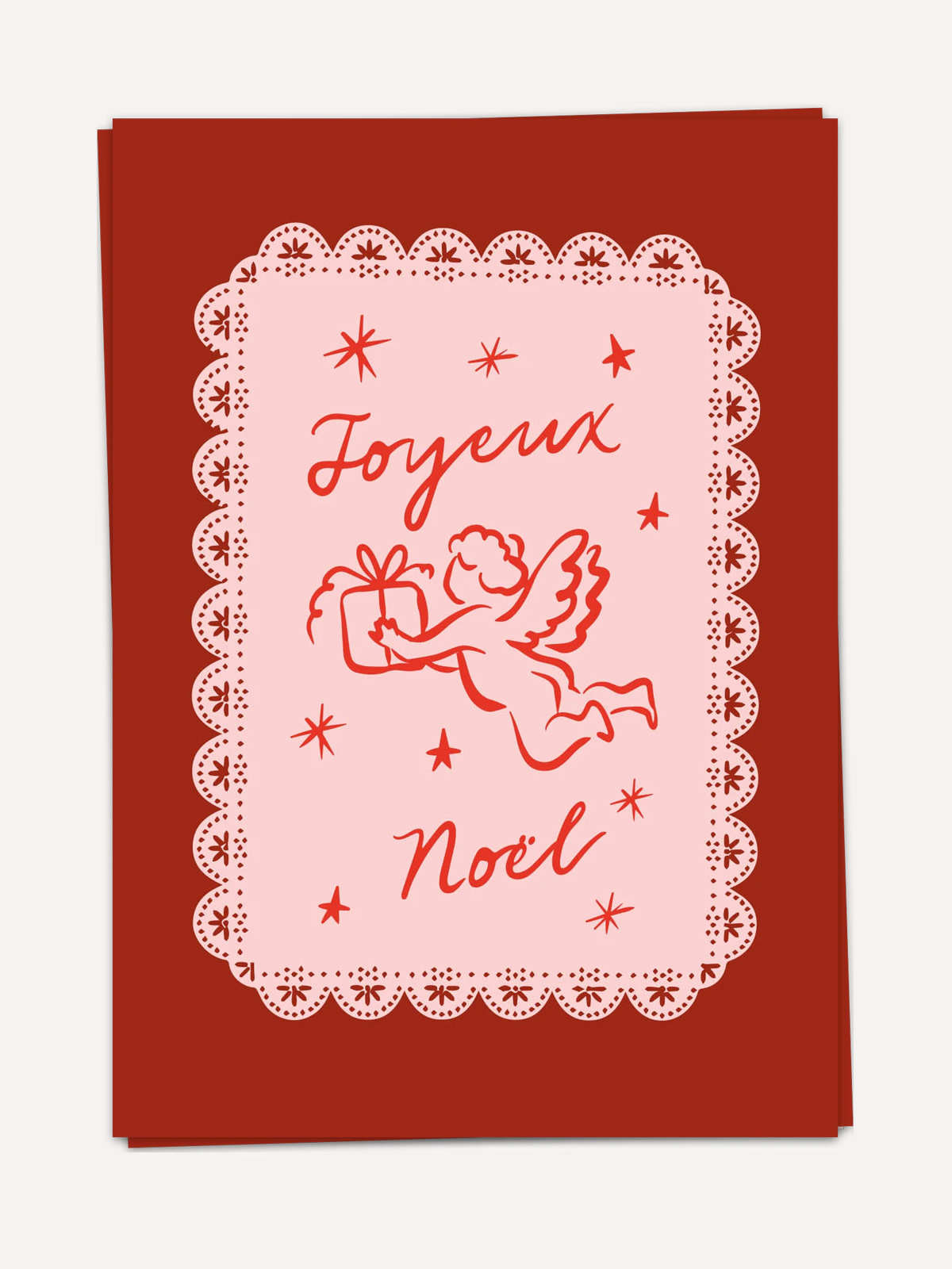 Kaart Blanche greeting Card Joyeux Noël 1. Wish your loved ones, neighbors, or colleagues a wonderful Christmas with this...