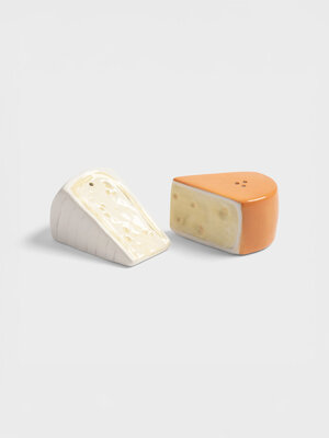 Salt & pepper shaker Cheese. Cheesy fun! This salt and pepper set is for true cheese lovers. The handcrafted, hand-painte...