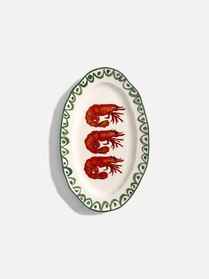 Plateau Sirène Shrimp. Ce plateau unique peint à la main est un vrai point fort sur votre table. Les détails colorés et l...