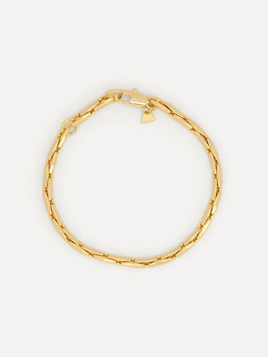 Armband Mara Linked snake. Timeless elegance. Deze goudkleurige schakelarmband is een klassieker voor elke dag. De tijdlo...