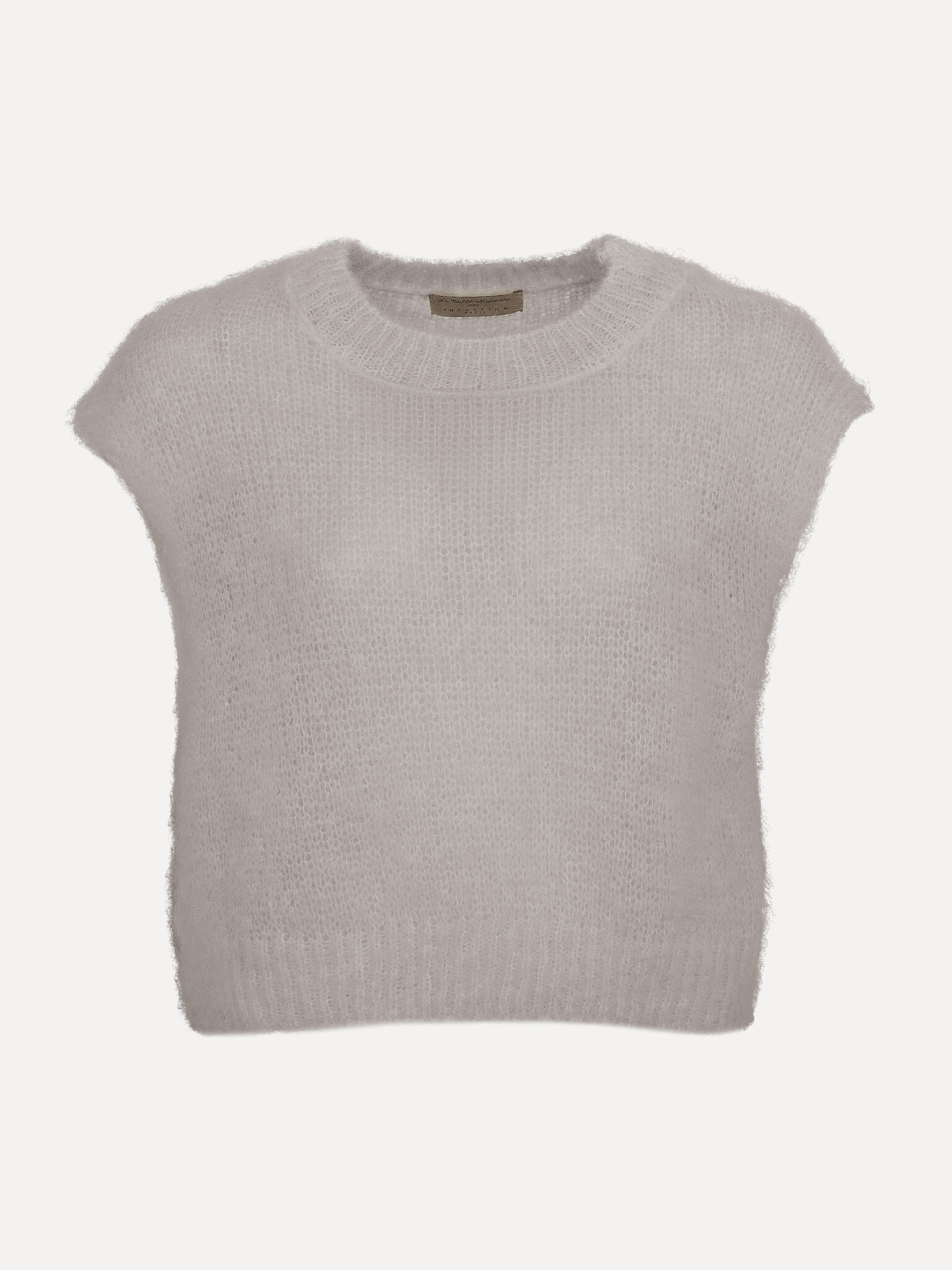 Le Marais Gebreide Spencer Zoey 2. Deze beige mouwloze debardeur is een veelzijdige must-have die je wintergarderobe dire...