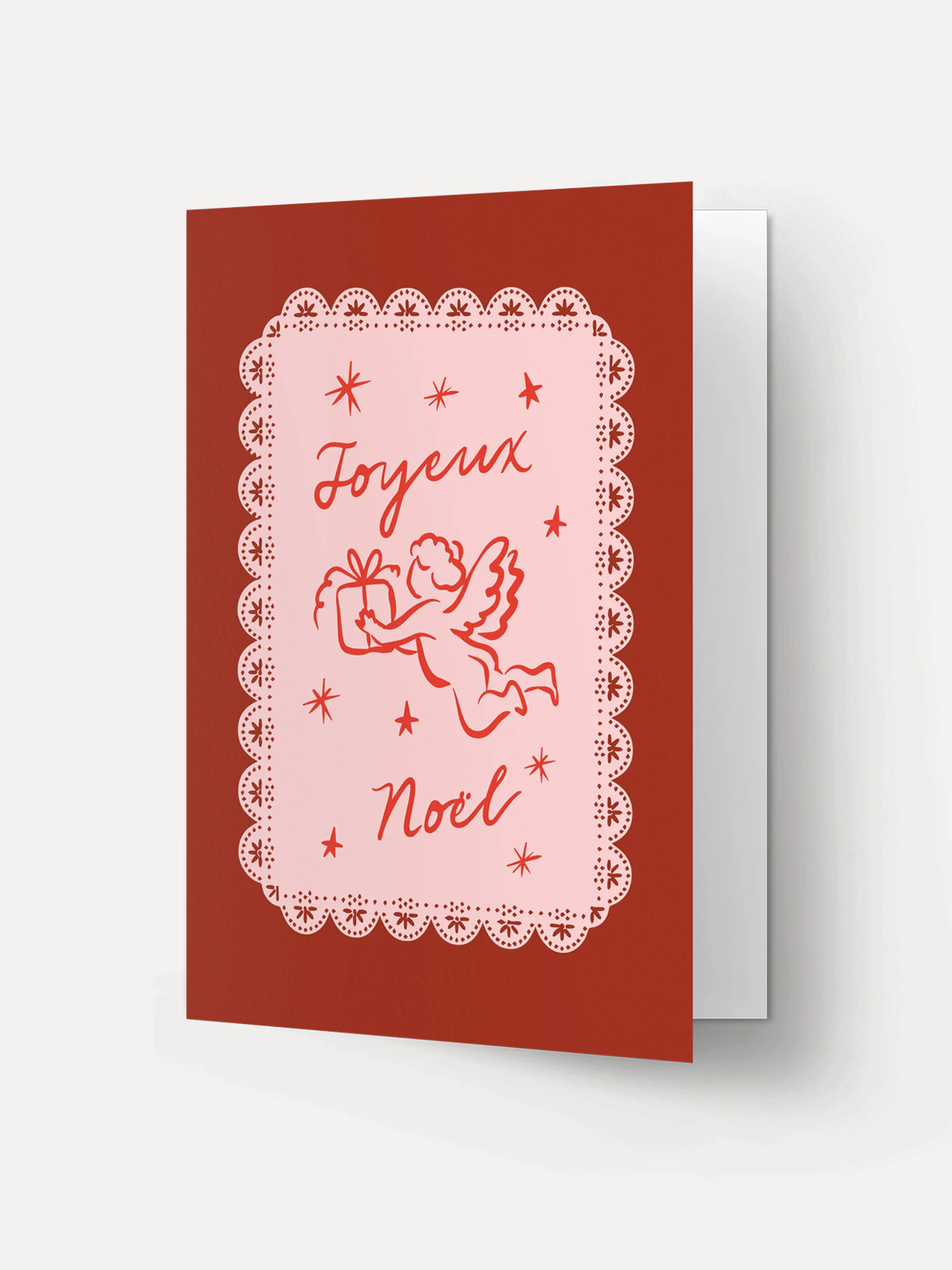 Kaart Blanche greeting Card Joyeux Noël 2. Wish your loved ones, neighbors, or colleagues a wonderful Christmas with this...