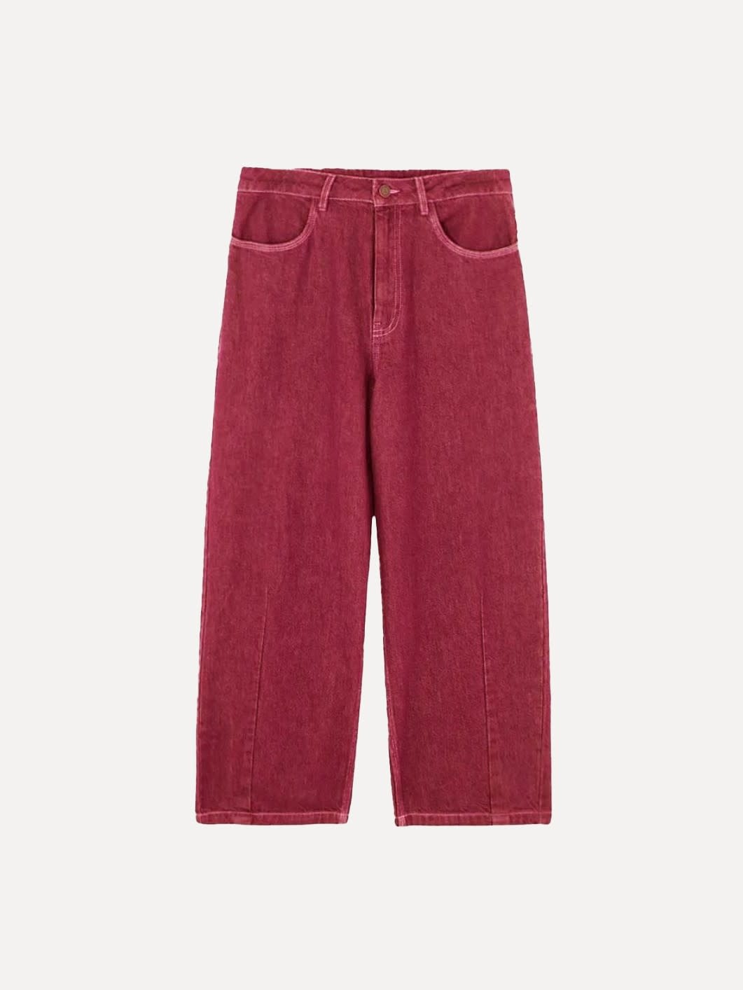 American Vintage Jean ballon Ymobay 2. Bordeaux stylé. Ce jean balloon bordeaux apporte une touche ludique à votre tenue....