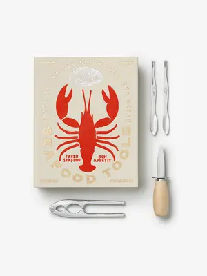 Geschenkdoos Seafood tools. Ontdek een zee van plezier met deze seafood tools geschenkdoos. In een boekvormig doosje vind...