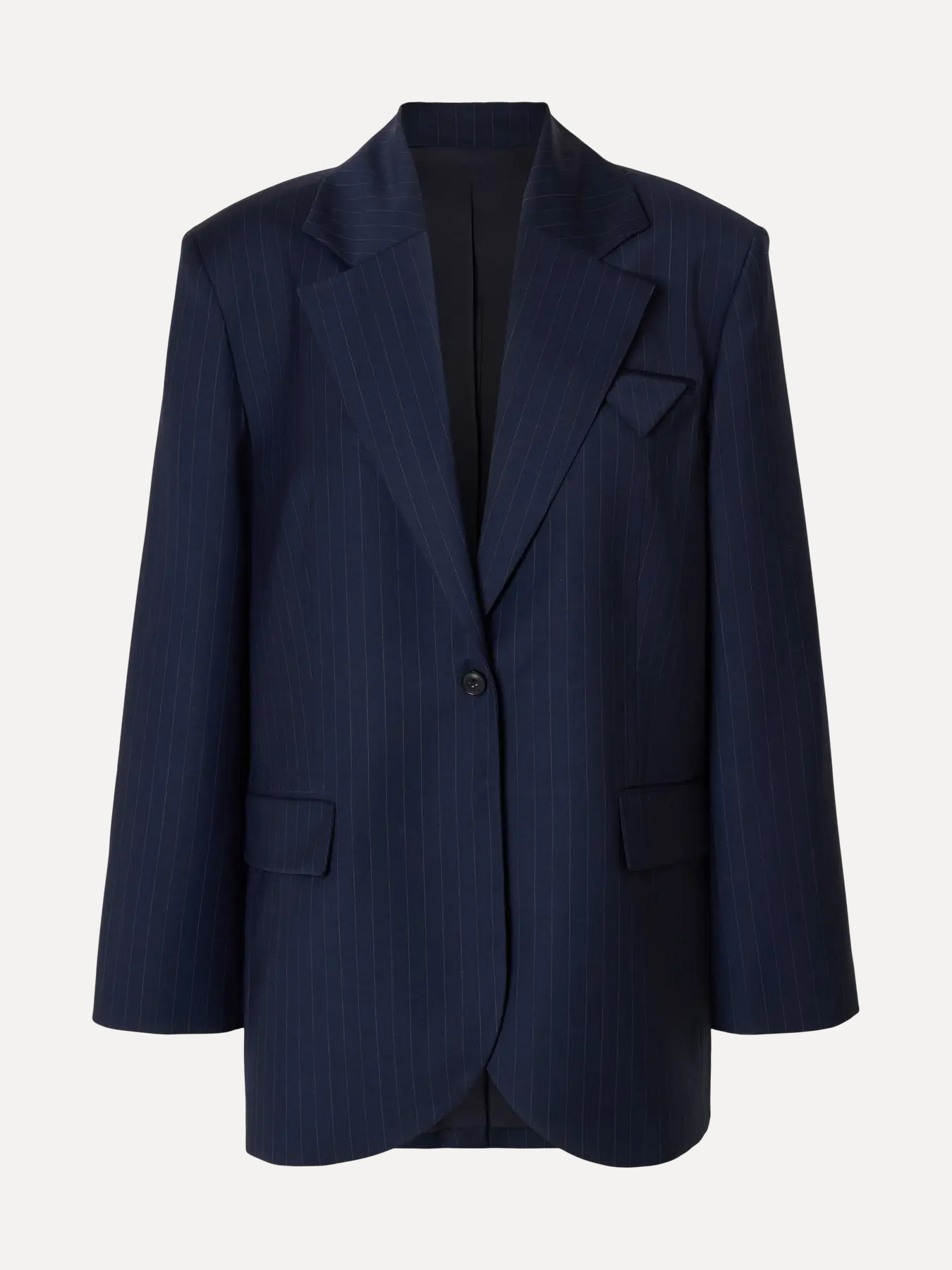 Selected oversized blazer Sanne 2. Streetstyle chic. This oversized blue pinstripe blazer adds instant character to your ...