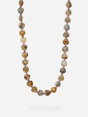 Necklace Amelie. This necklace feels like a collection of small moments. The heart-shaped stones and soft tones create a ...
