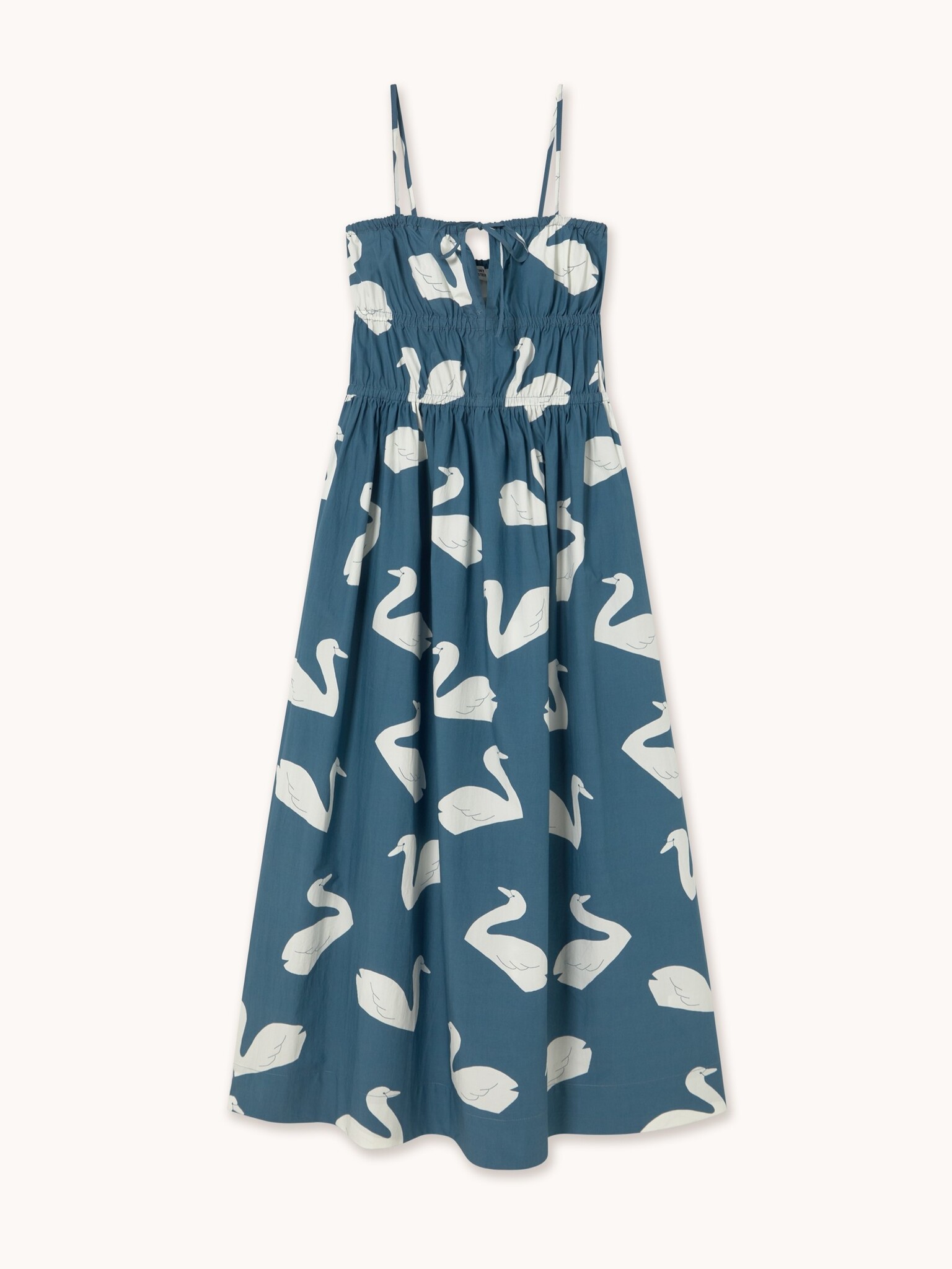 The tiny big sister robe maxi Swans 2. Affirmée, mais décontractée. Cette robe à bretelles avec imprimé cygnes all-over a...
