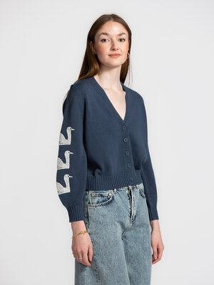 Cardigan Swans. Statement in simplicity. This knitted cardigan has a comfortable fit and standout swan motifs as a subtle...